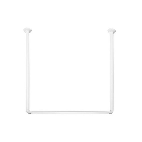 Dianflex BASTONE PER TENDA DOCCIA DOCCIA 3 LATI IN ALLUMINIO BIANCO Bianco 80x80x80 cm - 102-026-80