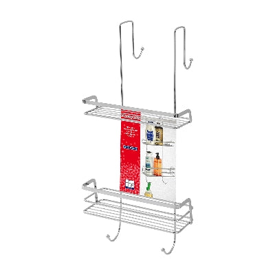 Dianflex MENSOLA RETTANGOLARE 2 RIPIANI CON GANCIO DOCCIA Cromo-Lucido - 121-R291