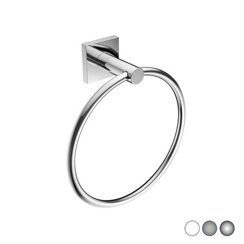 Dianflex PORTA ASCIUGAMANI AD ANELLO MOD. HOTEL MAISON Bianco cm 19 x h.21 x 7,4 - 122-HM29-004