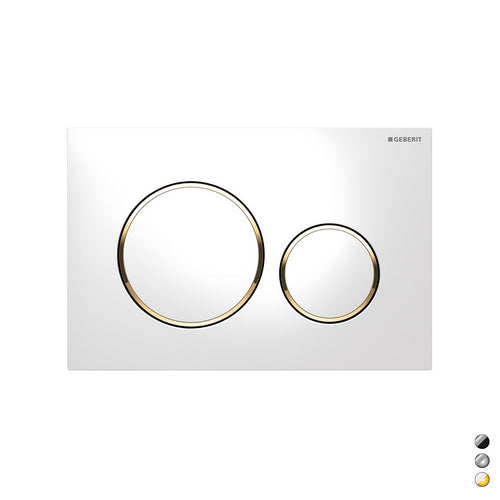 Dianflex PLACCA DI COPERTURA 2 TASTI 'SIGMA 20' GEBERIT Bianco - bordi tasti oro - 132-G115778-KK1