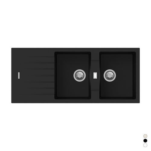 Dianflex LAVELLO SINTETICO DA INCASSO 2 VASCHE CM 116  Bianco - 140-1720-BI