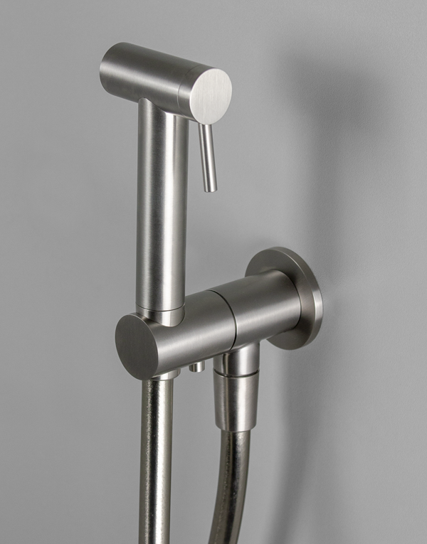 Tubico Set wc inox 316L rame con doccetta igienica Made in Italy T34062C