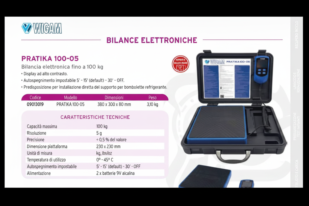 Balance électronique programmable Wigam PRATIKA 100-05 jusqu'à 100 kg 09013019