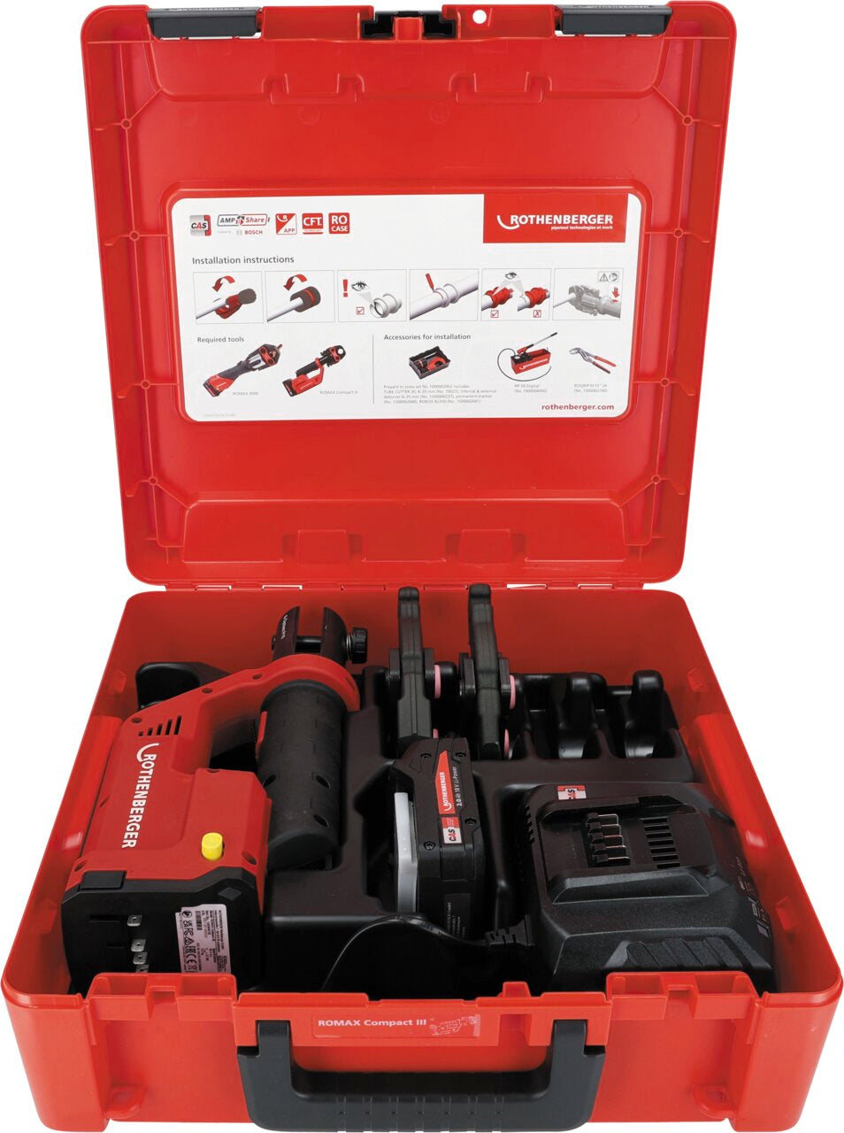 Rothenberger ROMAX COMPACT III Set >B<MaxiPro 1/4'-1.1/8', 2Ah, EU, CAS - 1000004286