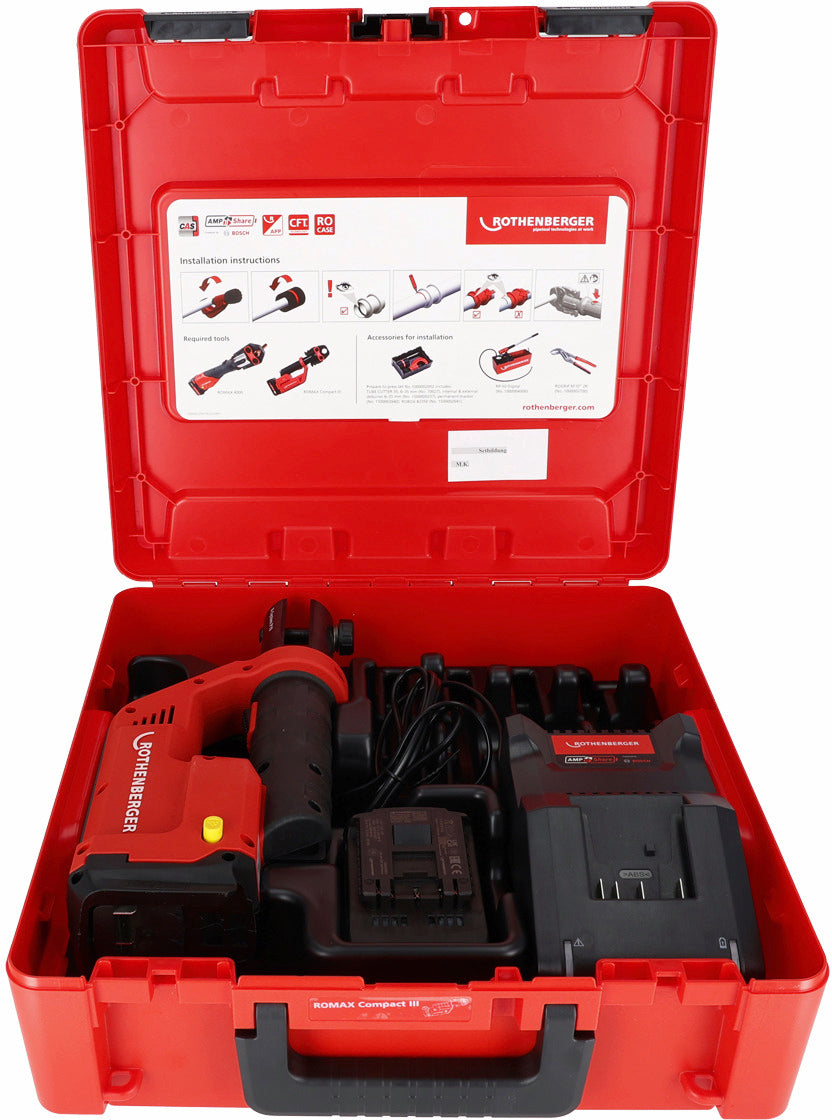 Rothenberger ROMAX COMPACT III Set >B<MaxiPro 1/4'-1.1/8', 2Ah, EU, AMP - 1000004287
