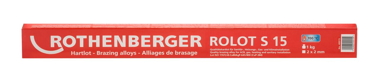 Rothenberger ROLOT S 15 Hartlot CuP 284 ISO 17672, 500 mm, 1 kg, quadra - 40015