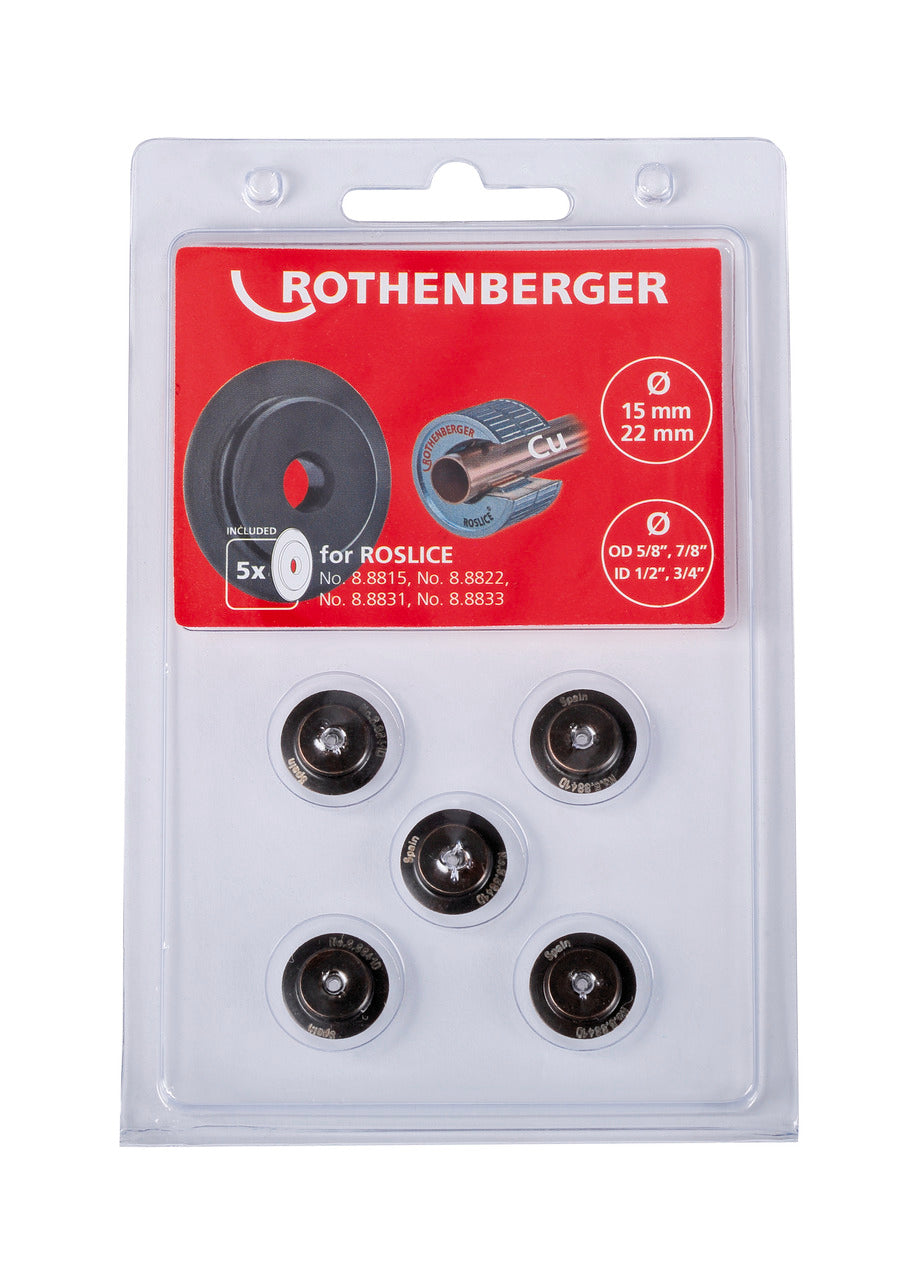 Rothenberger Rotella per ROSLICE 15+22mm, 5/8+7/8', 5 pz - 088841D