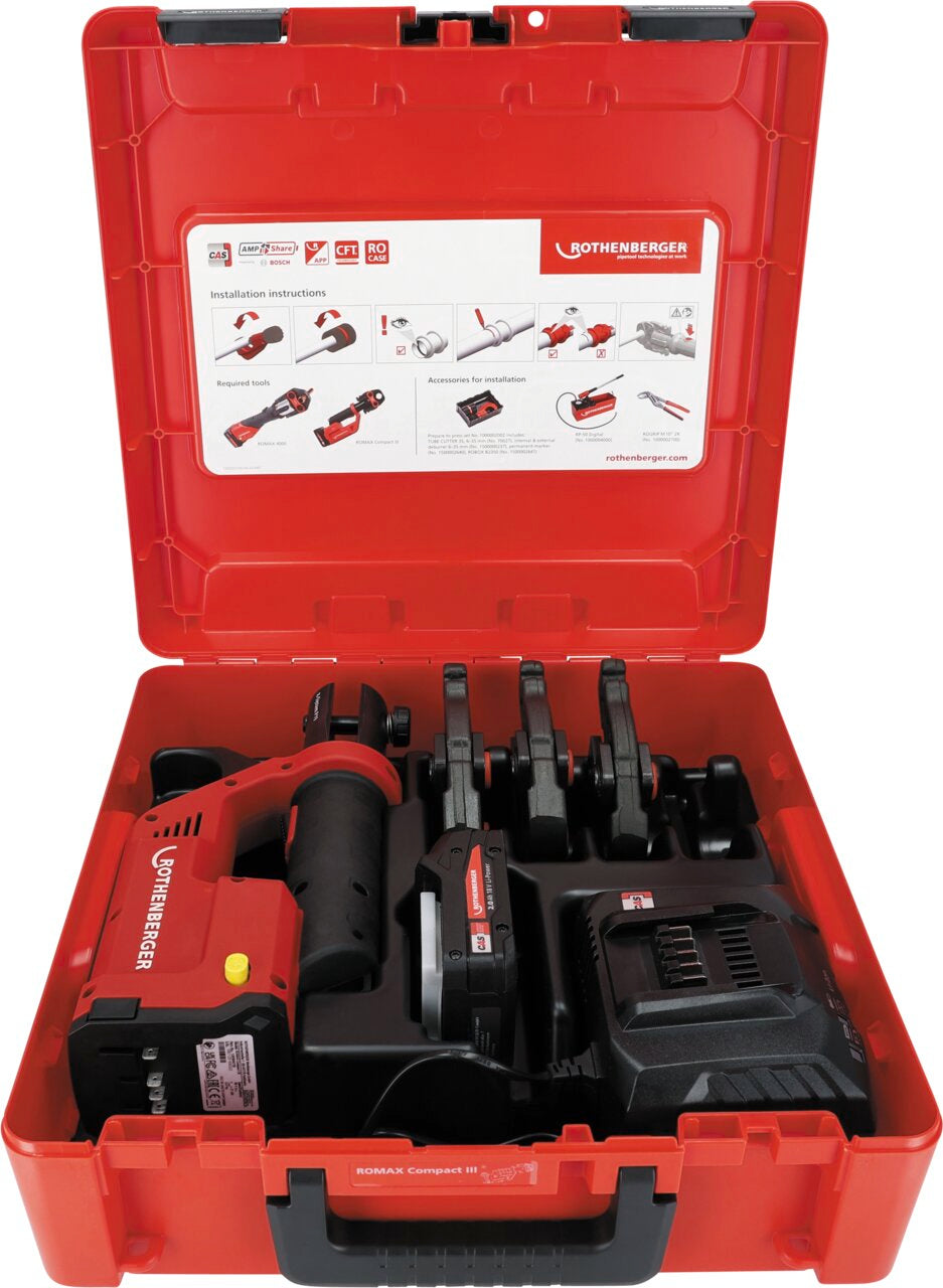 Rothenberger ROMAX COMPACT III Set SV15-22-28, 2Ah, EU, CAS - 1000004275