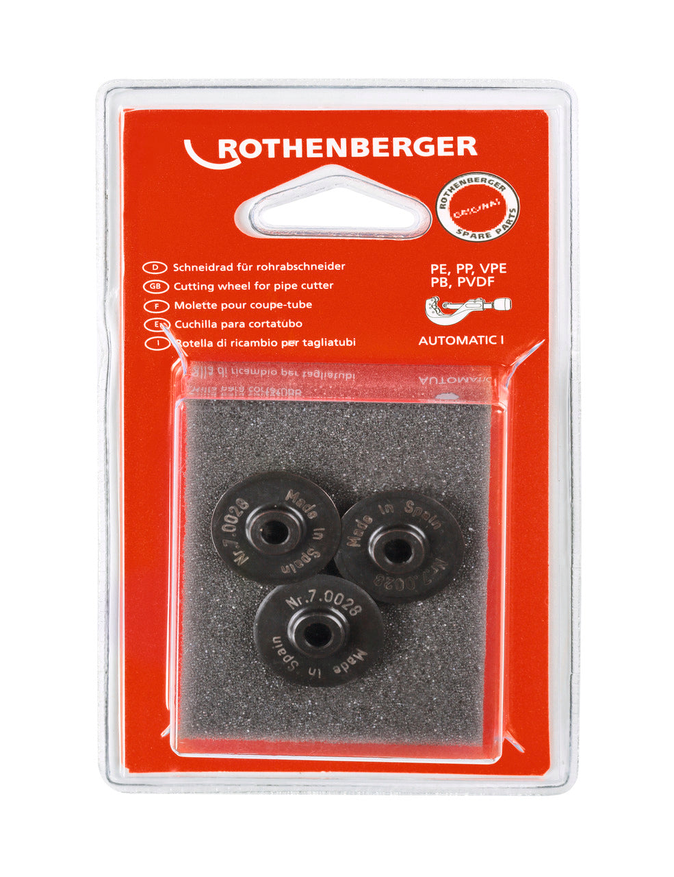 Rothenberger Rotella per tagliatubo AUTOMATIK Gr. 1, plastica, 3 pz - 070028D
