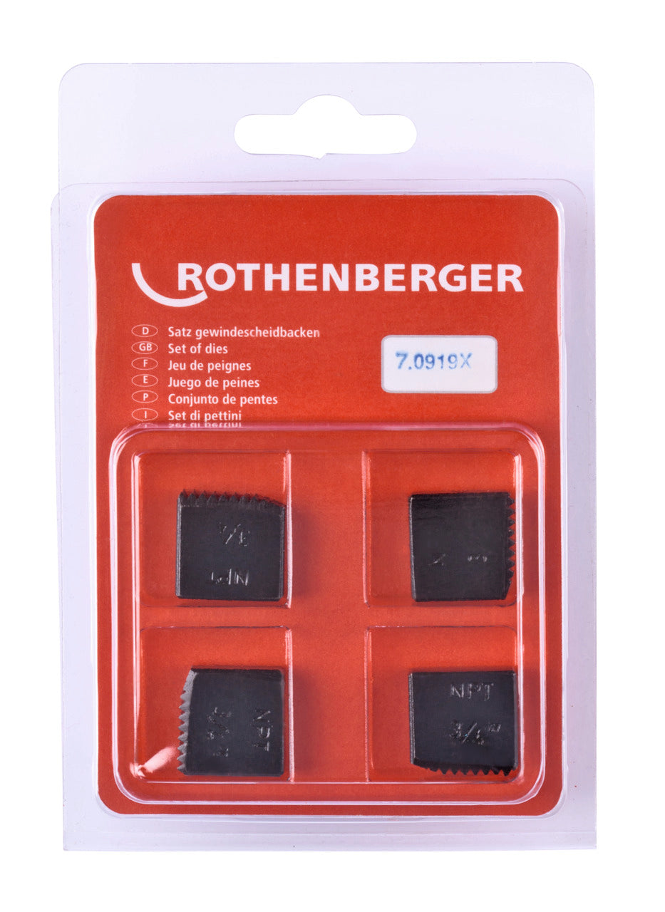 Rothenberger Serie pettini, NPT, 3/4', 4 pezzi - 070919X