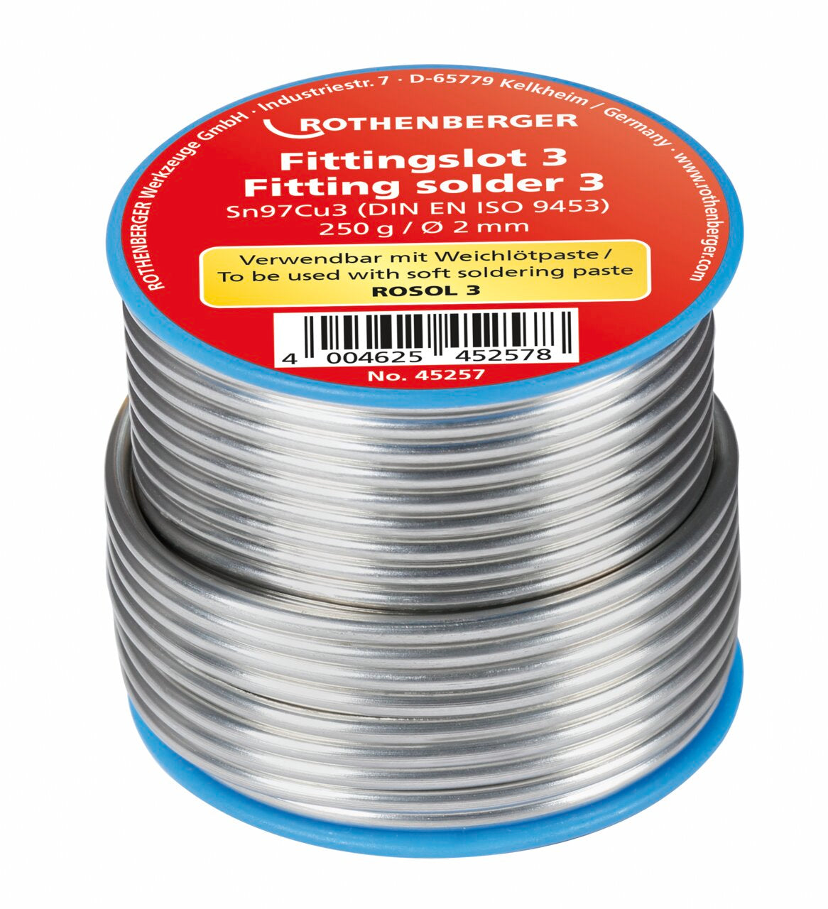 Rothenberger Rocchetti, SN 97%/CU 3%, 3 mm, 250 gr - 45255