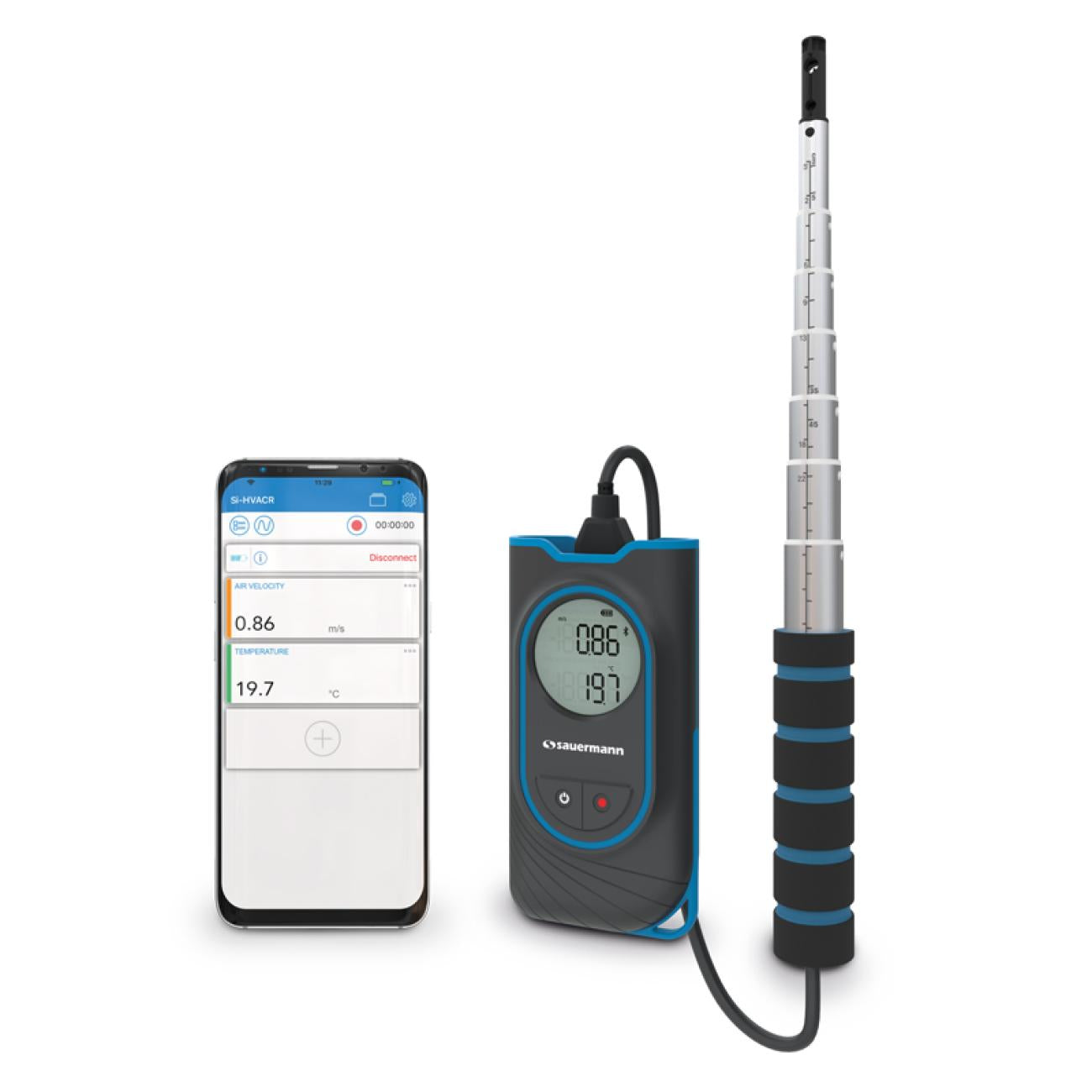 Sauermann Si-VH3 termo-anemometro a filo caldo con sonda telescopica SIVH3