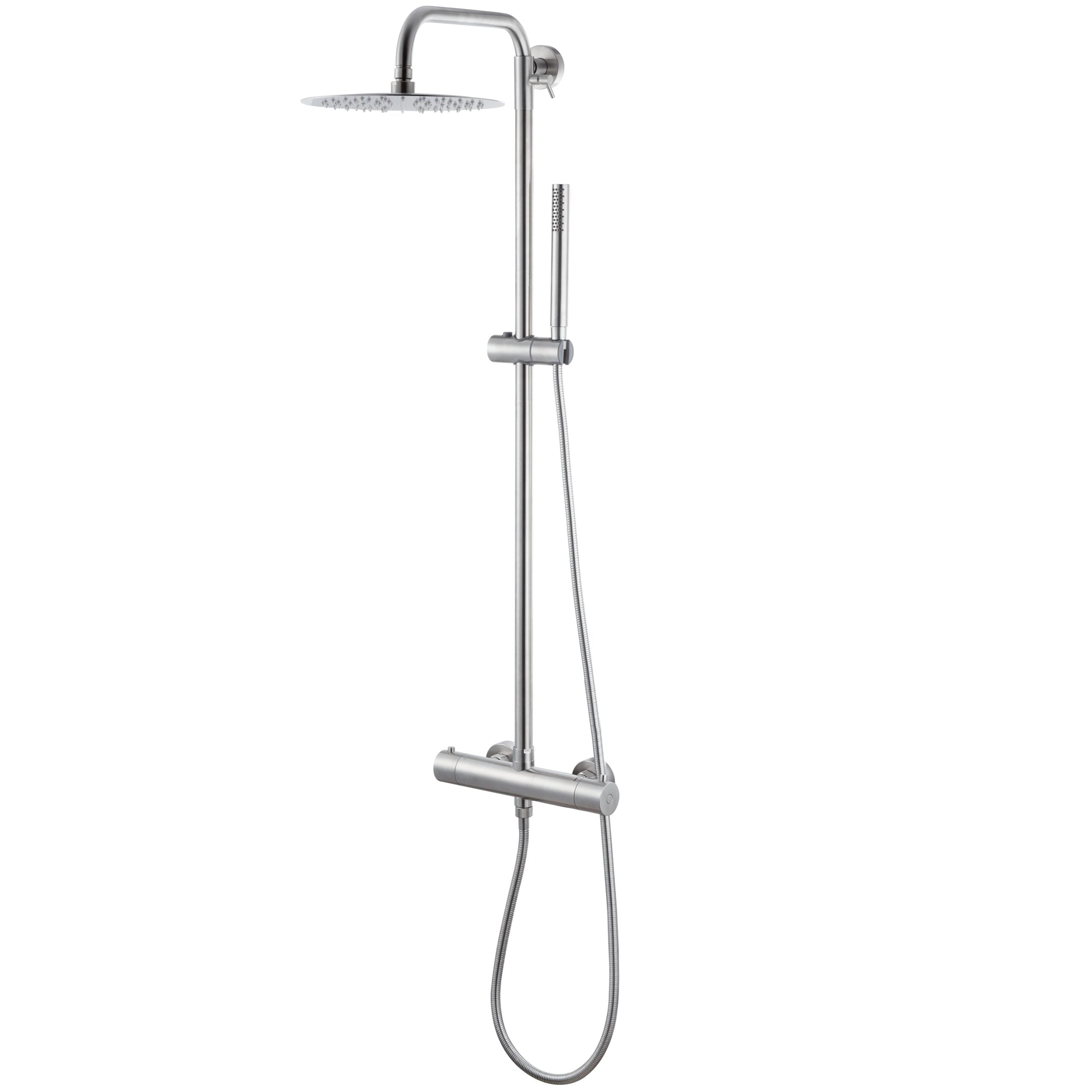 Tubico Nilo Colonna doccia esterna da parete in acciaio inox Made in Italy cod. T11237S