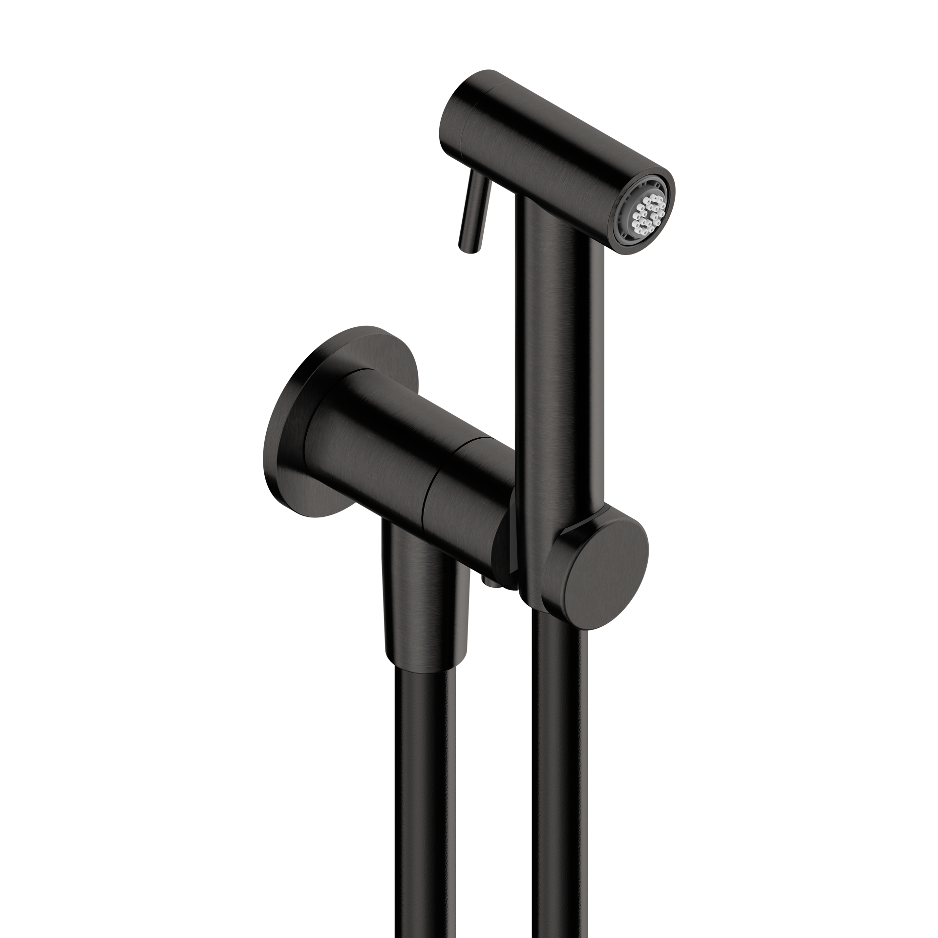 Tubico - Set WC in acciaio inox 316L con doccetta igienica e presa acqua - Black PVD - T34062B