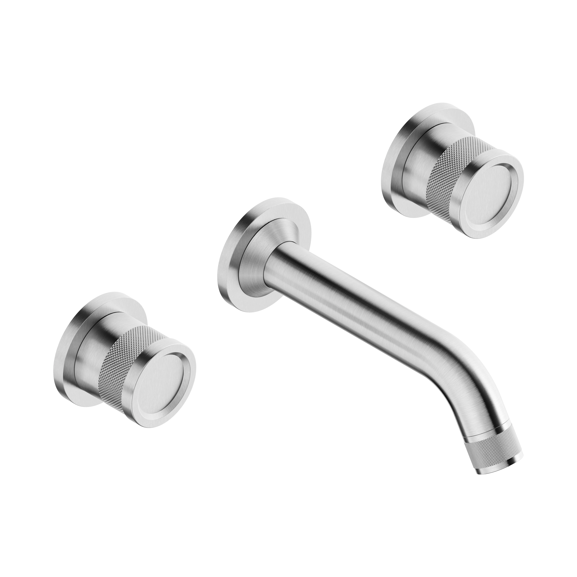 Mitigeur lavabo 3 trous à encastrer Tubico Volga en acier inoxydable satiné 316L Fabriqué en Italie T84103S