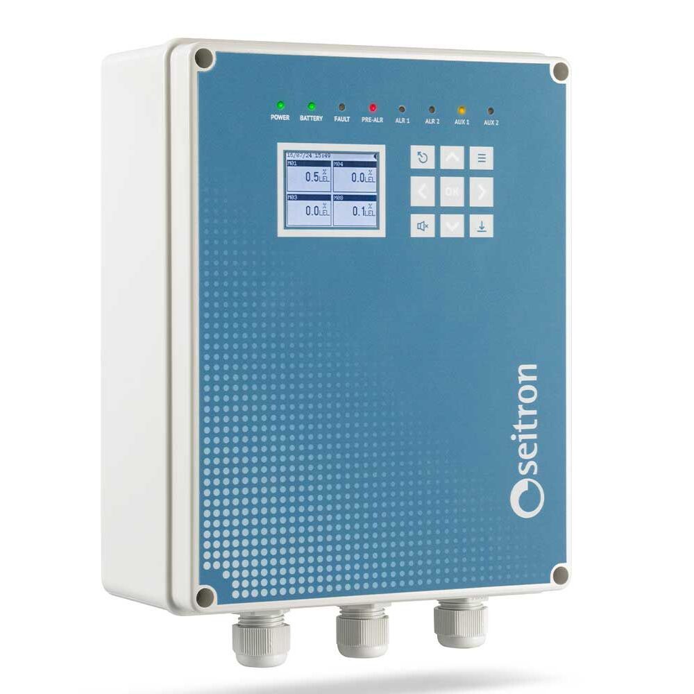 Unité de contrôle de gaz Seitron pour détecteurs de fuites de gaz, avec port de communication Modbus® RYF01M