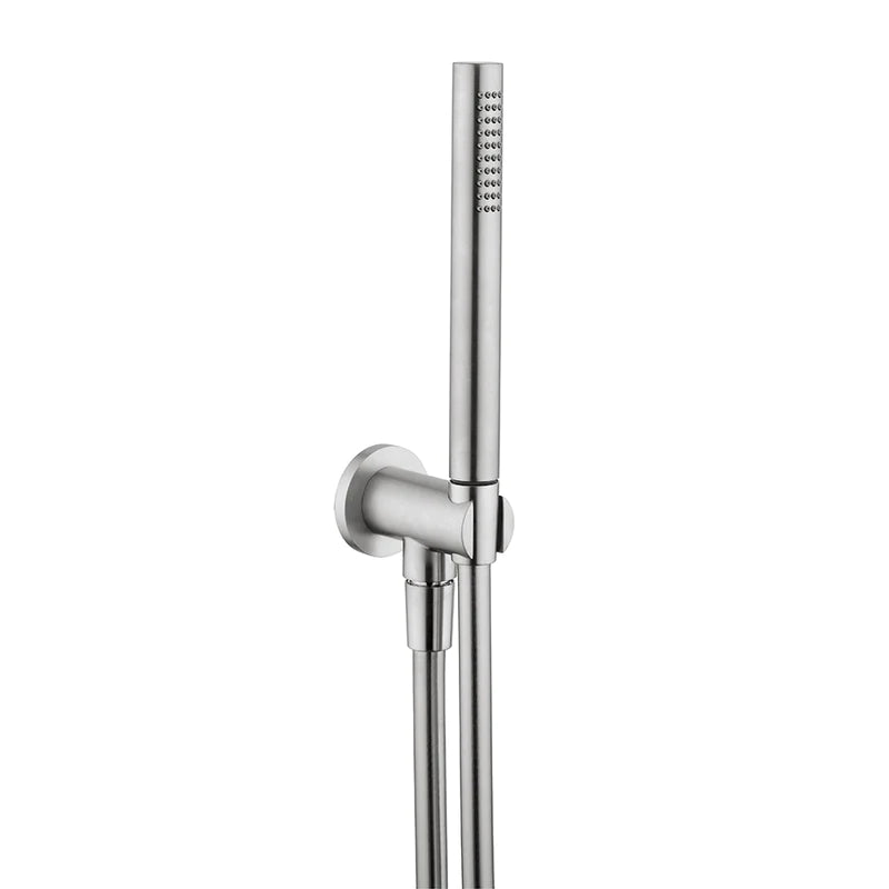 Tubico Tevere set doccia con presa acqua in acciaio inox 316L nero Made in Italy T34054B