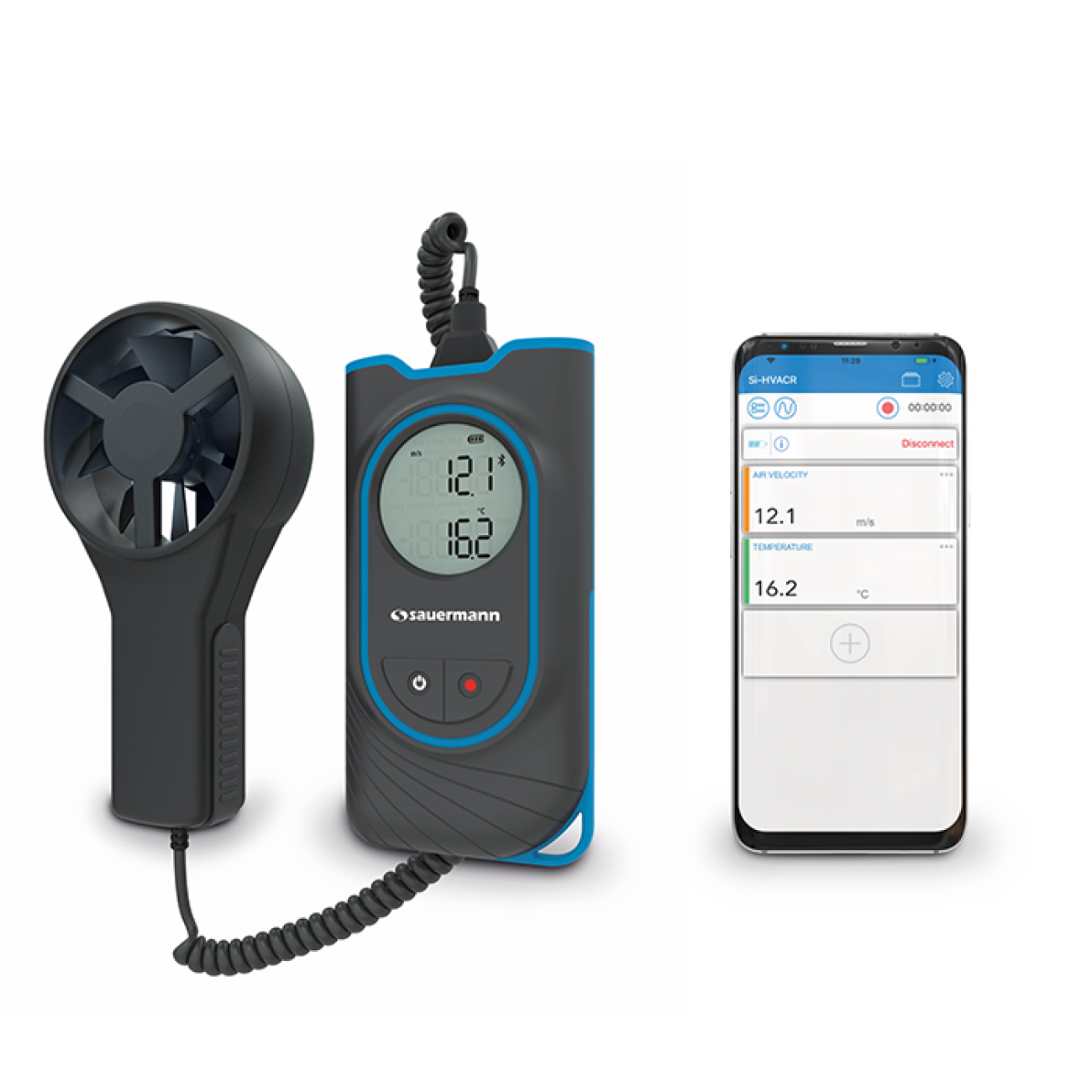 Thermo-anémomètre à hélice Sauermann Si-VV3 avec sonde à hélice intégrée SIVV3