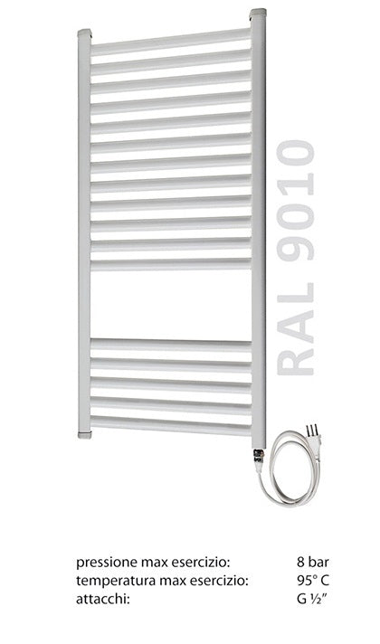 Radiateur sèche-serviettes électrique Ercos Tekno 1800 x 600 blanc