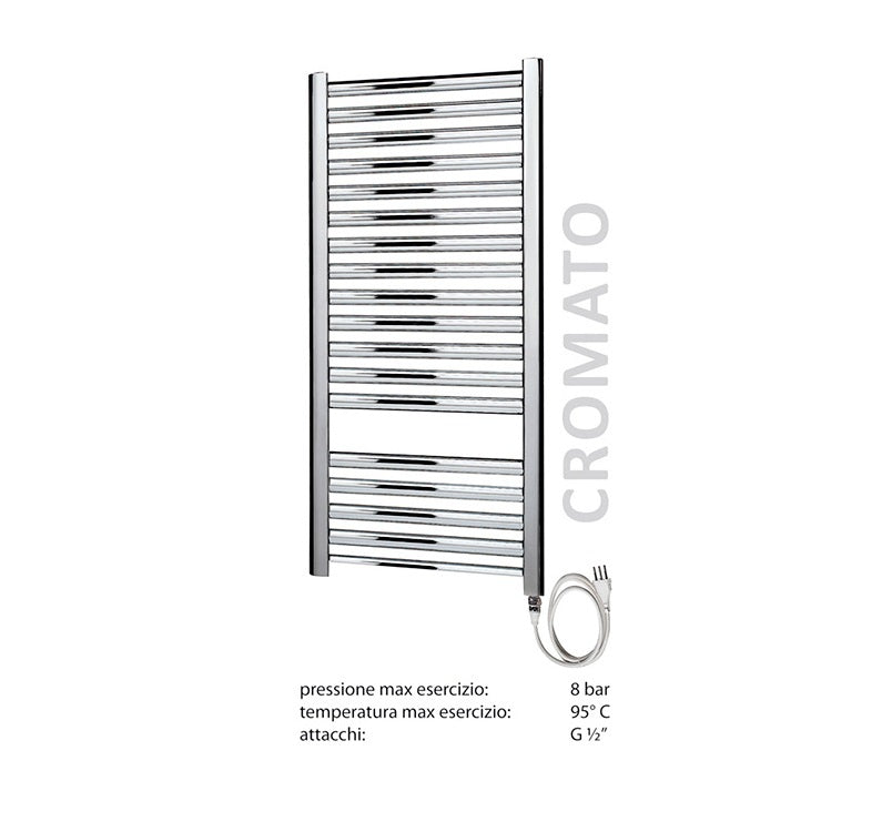 Radiateur sèche-serviettes électrique Ercos Tekno 1200 x 500 chromé