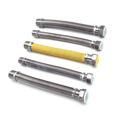 KIT 5 PCS FLEXIBLES EXTENSIBLES EN ACIER INOXYDABLE POUR CHAUDIÈRES À GAZ