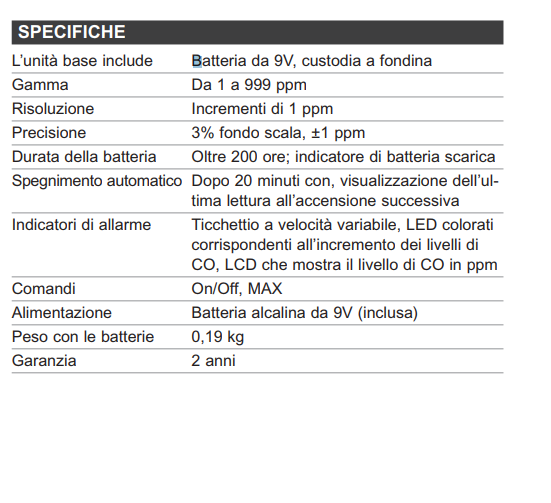 Inficon Rilevatore di monossido di carbonio CO Check 715-202-G1