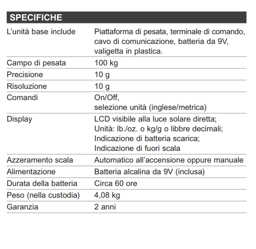 Inficon Bilancia per carica refrigerante da 100 Kg Wey-TEK 713-202-G1