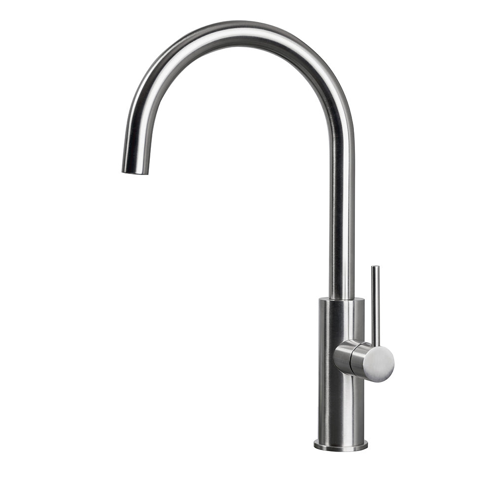 Tubico Kitchen Flows Miscelatore cucina in acciaio inox 316L satinato Made in Italy T13106S