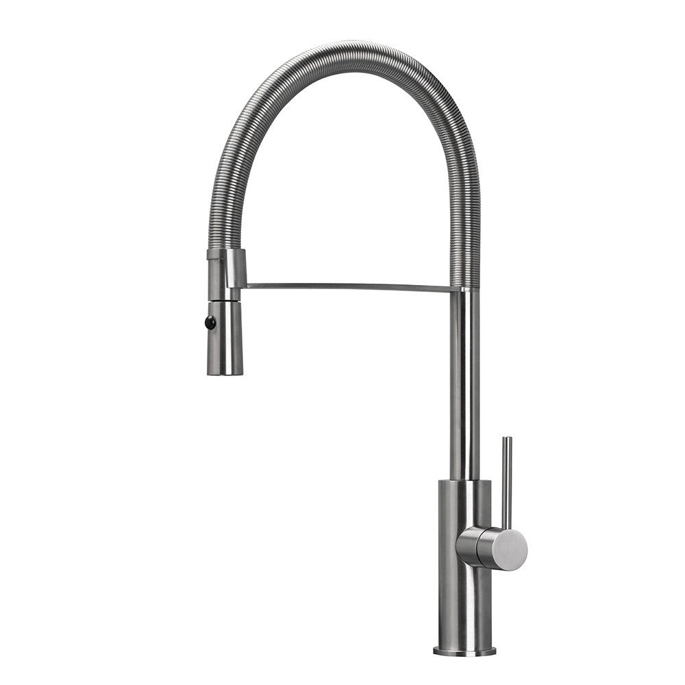 Tubico Kitchen Flows Miscelatore cucina in acciaio inox 316L satinato Made in Italy T13223S