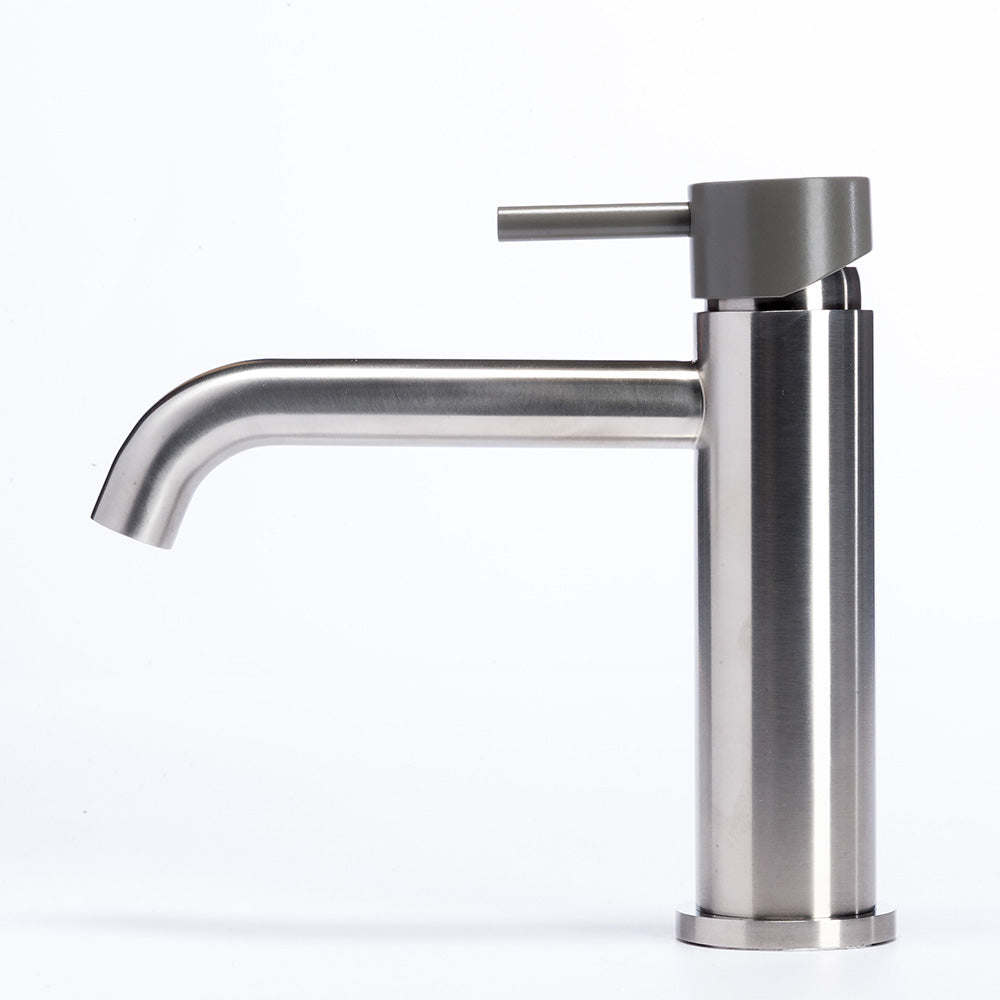 Tubico Colorado miscelatore lavabo senza scarico in acciaio inox con maniglia Antracite Made in Italy T20011A