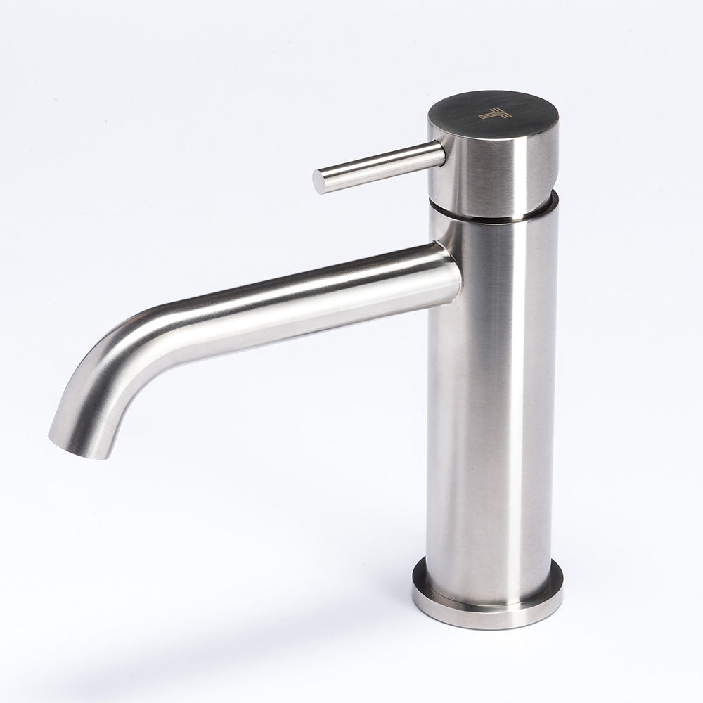 Tubico Nilo rubinetto miscelatore lavabo in acciaio inox senza scarico Made in Italy cod. T20011S