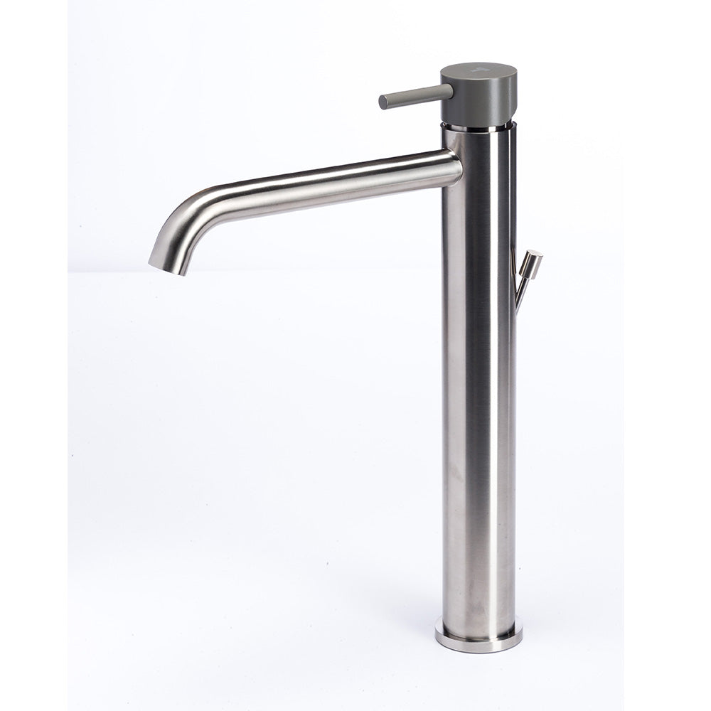Tubico Colorado miscelatore lavabo alto in acciaio inox con maniglia Antracite Made in Italy T20020A