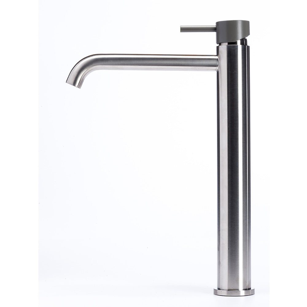 Tubico Colorado miscelatore lavabo alto in acciaio inox con maniglia Antracite Made in Italy T20020A