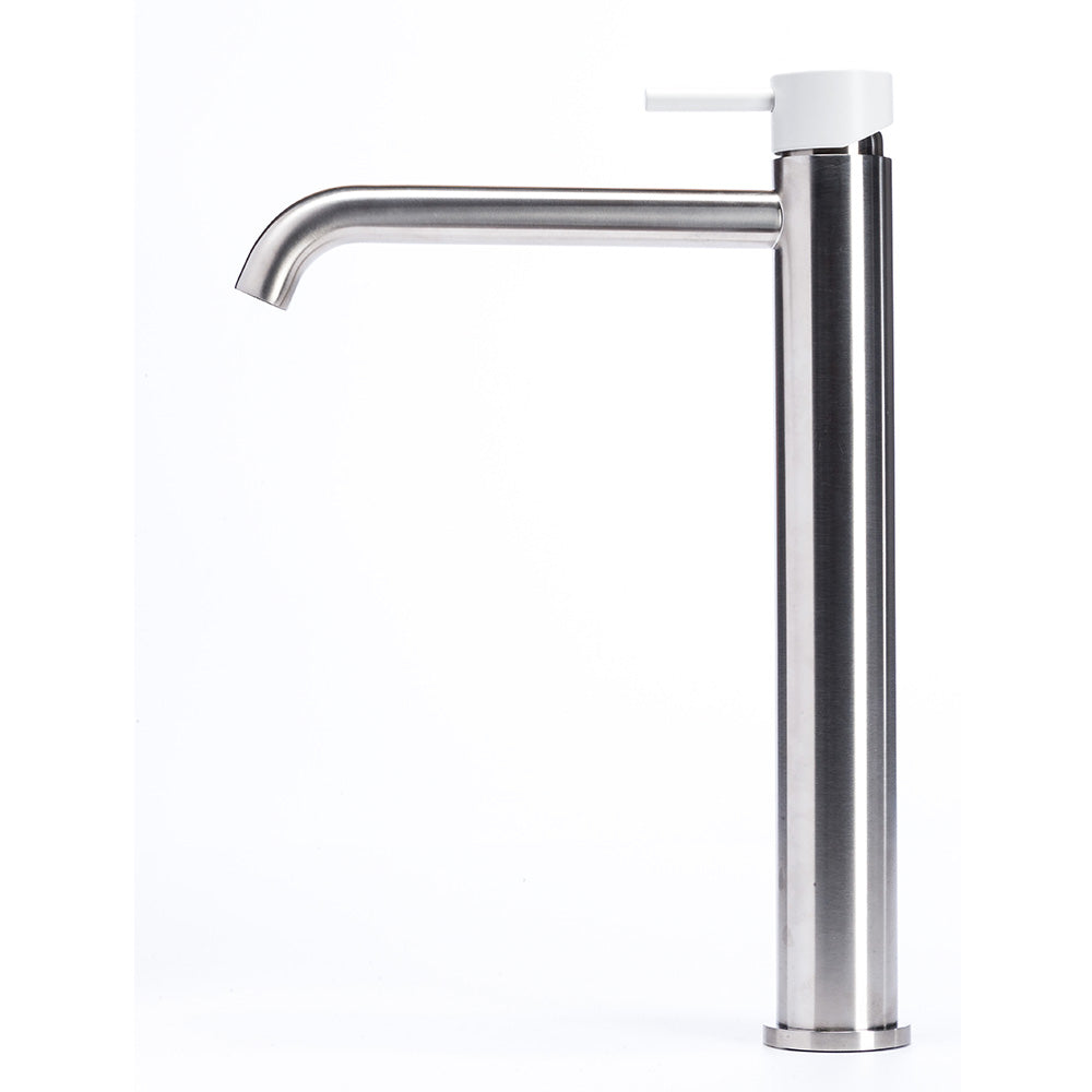 Tubico Colorado miscelatore lavabo alto in acciaio inox con maniglia Neve Made in Italy T20020N