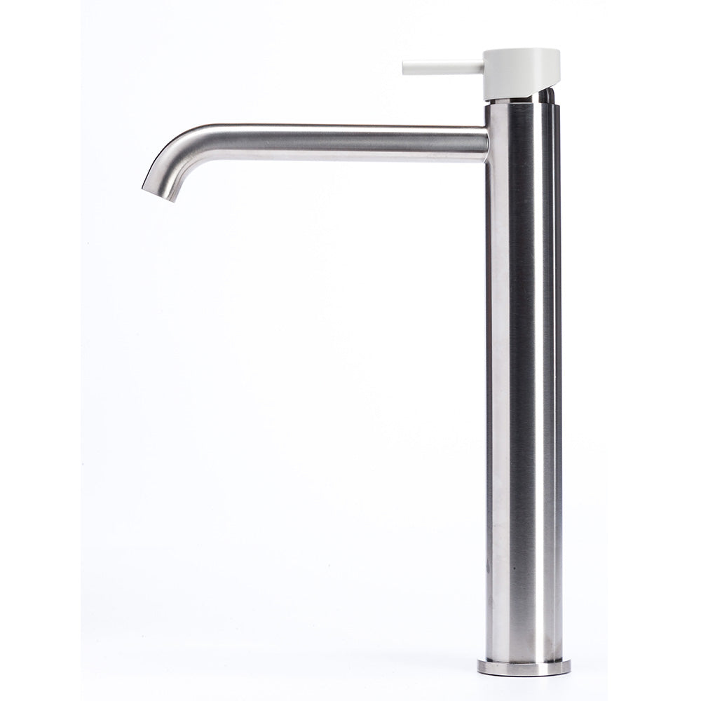 Tubico Colorado miscelatore lavabo alto in acciaio inox con maniglia Perla Made in Italy T20020P