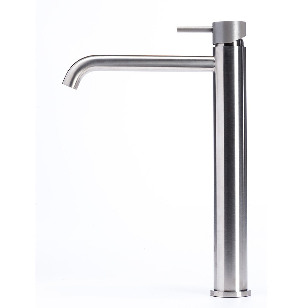 Tubico Colorado miscelatore lavabo alto in acciaio inox con maniglia Roccia Made in Italy T20020R