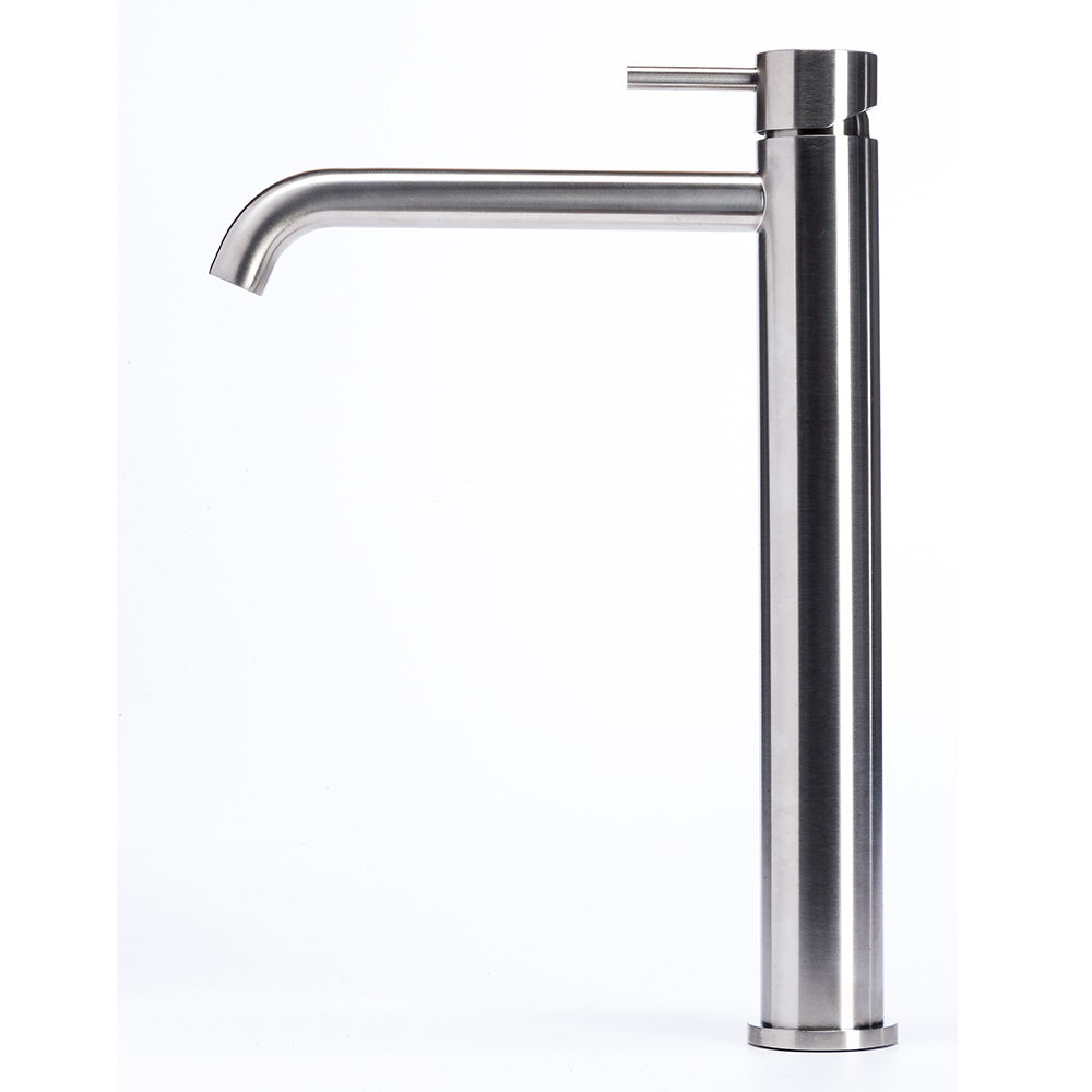 Tubico Nilo rubinetto miscelatore lavabo alto in acciaio inox senza scarico Made in Italy cod. T20021S