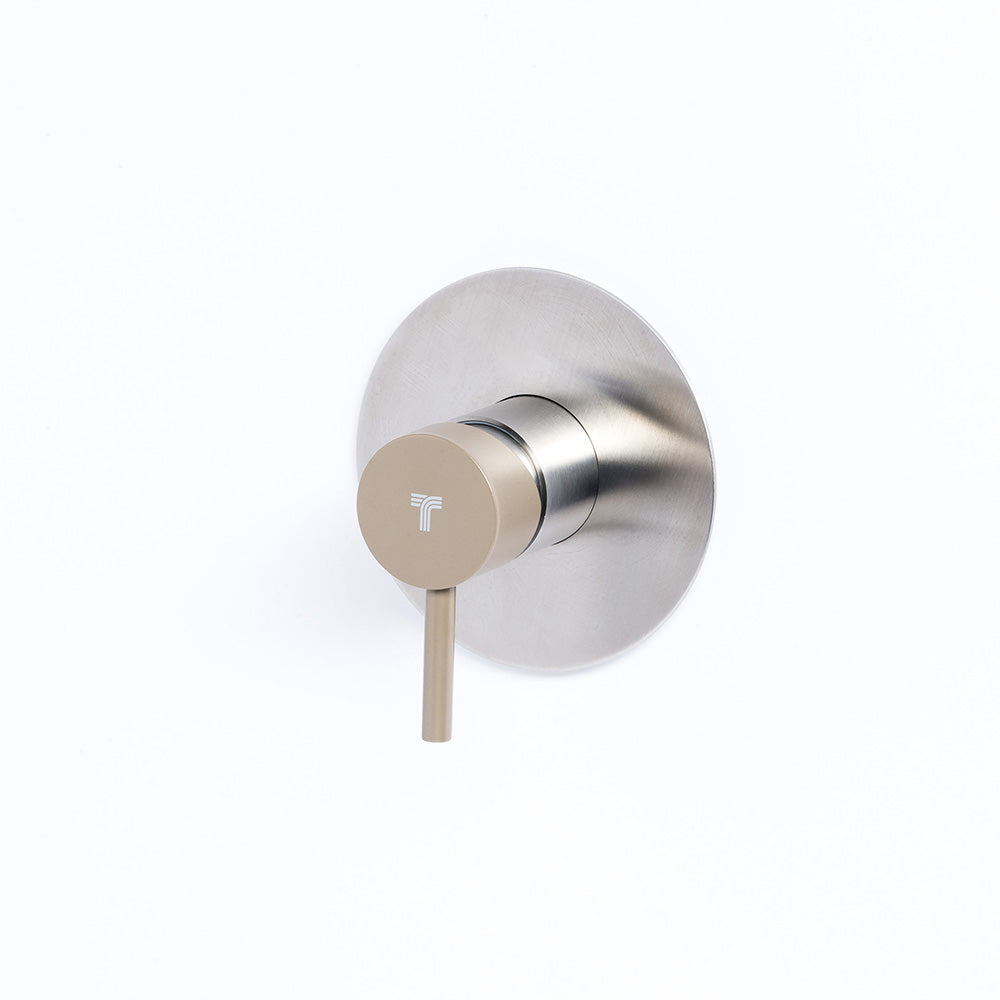 Tubico Colorado miscelatore per doccia da incasso in acciaio inox con maniglia Deserto Made in Italy T20130D