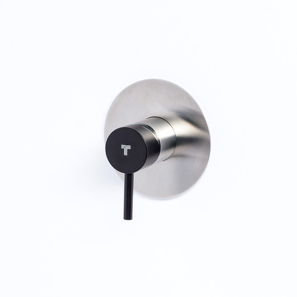 Tubico Colorado miscelatore per doccia da incasso in acciaio inox con maniglia Carbone Made in Italy T20130E