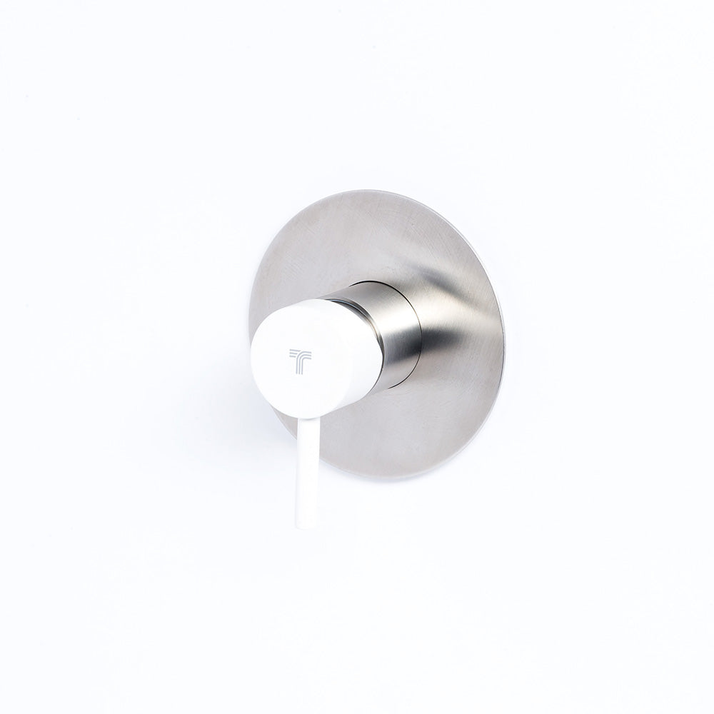 Tubico Colorado miscelatore per doccia da incasso in acciaio inox con maniglia Neve Made in Italy T20130N