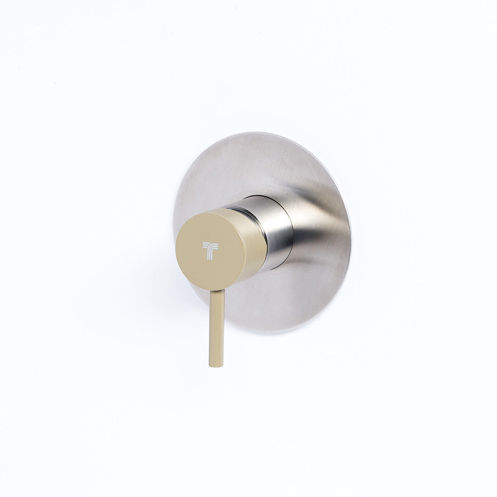 Tubico Colorado miscelatore per doccia da incasso in acciaio inox con maniglia Ulivo Made in Italy T20130U
