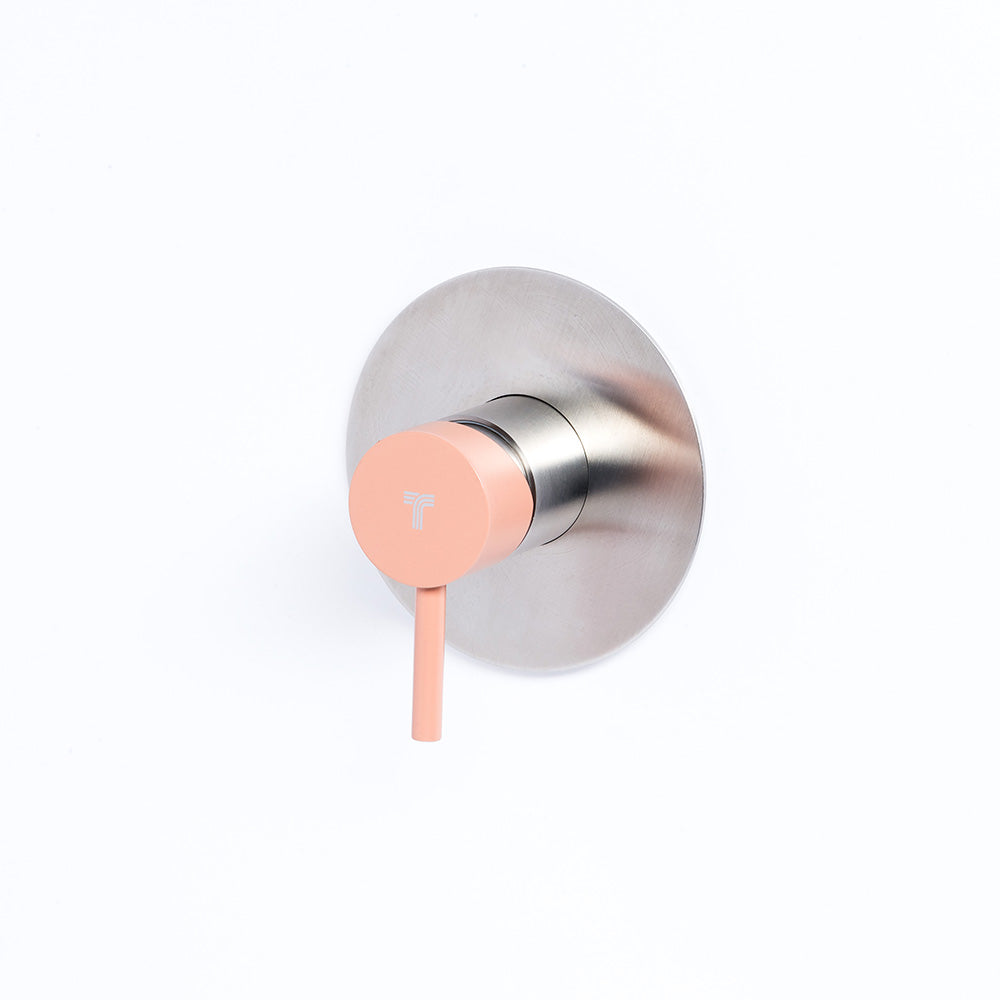 Tubico Colorado miscelatore per doccia da incasso in acciaio inox con maniglia Cipria Made in Italy T20130X