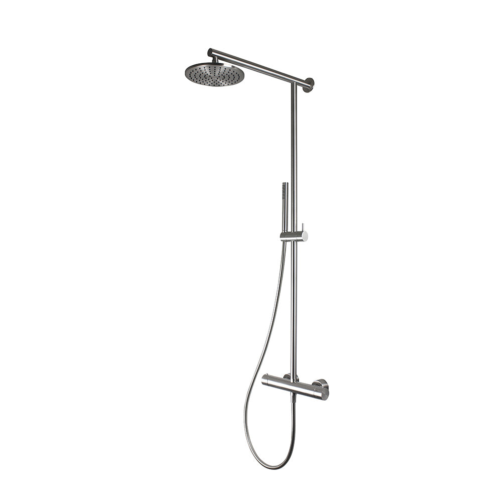 Tubico Wellness colonna doccia con scorrevole in acciaio inox 316L satinato Made in Italy T34134S