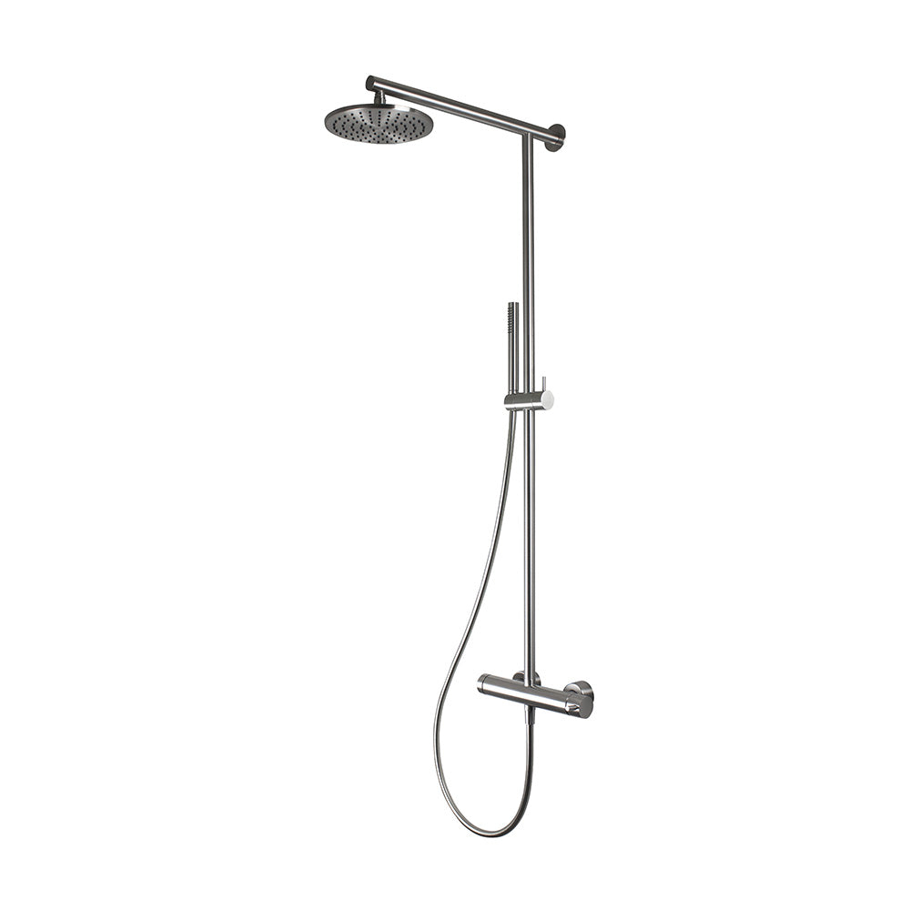Tubico Wellness colonna doccia con scorrevole in acciaio inox 316L satinato Made in Italy T34157S
