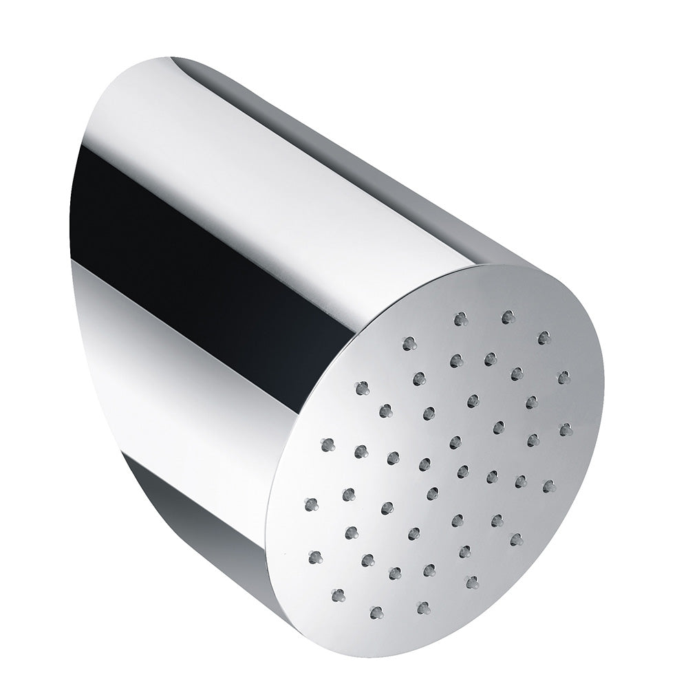 Pommeau de douche rond incliné Tubico Wellness en acier inoxydable 304L satiné Fabriqué en Italie T34400S