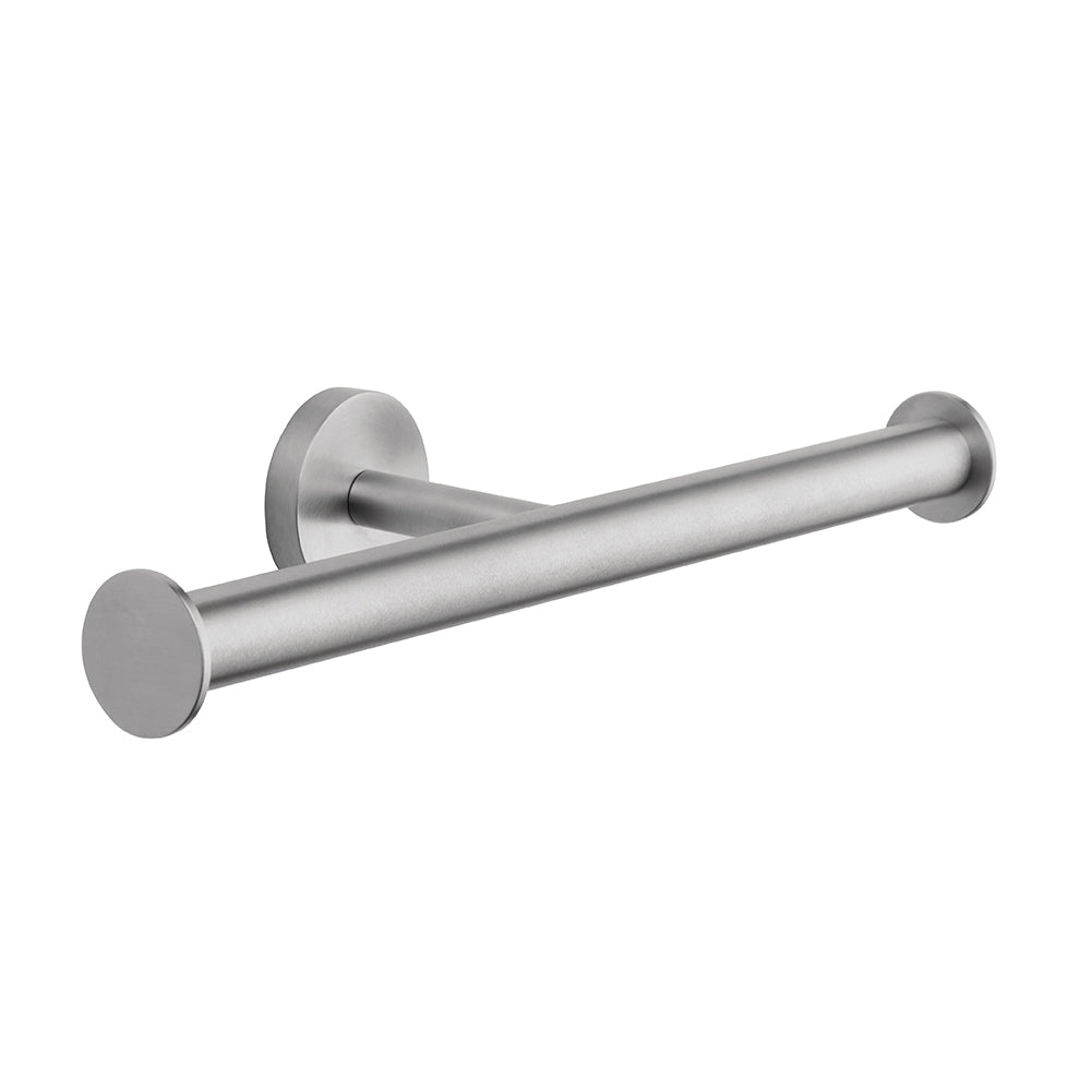 Tubico Tevere porta rotolo a parete doppio in acciaio inox 316L satinato Made in Italy T35023S