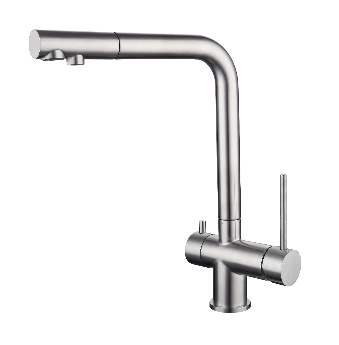 Tubico Kitchen River miscelatore lavello cucina 3 vie con canna dritta in acciaio inox Made in Italy T39057S