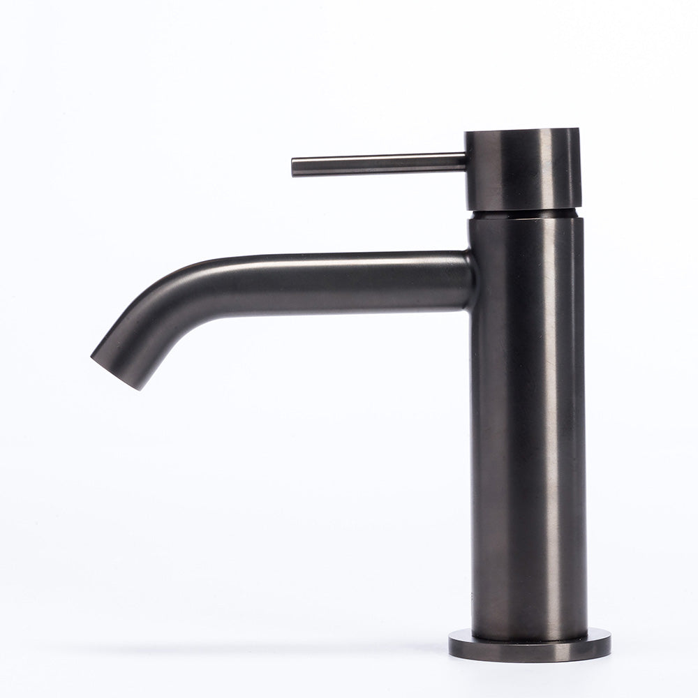 Tubico Tevere rubinetto miscelatore per lavabo in acciaio inox 316L nero Made in Italy T44119B