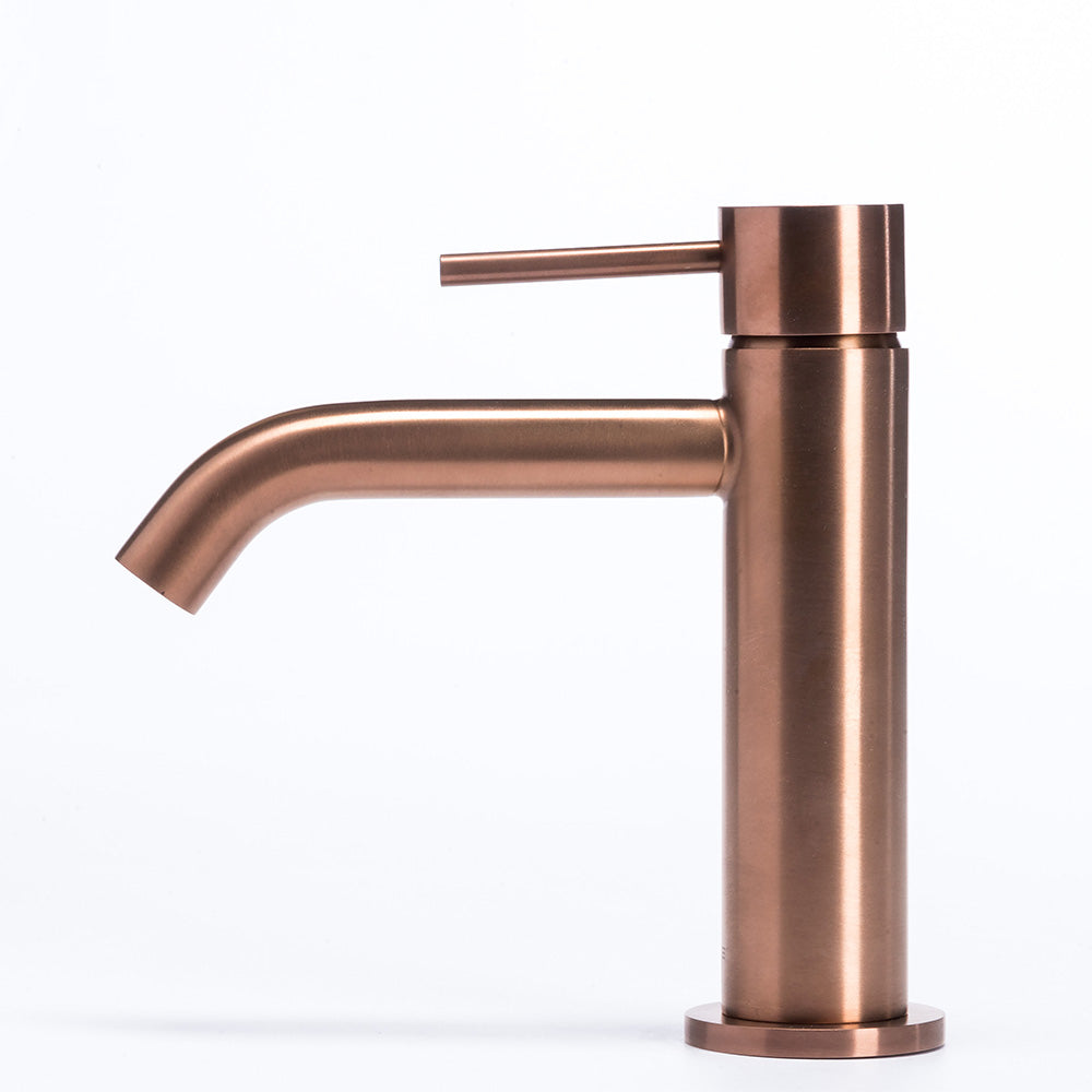 Tubico Tevere rubinetto miscelatore per lavabo in acciaio inox 316L rame Made in Italy T44119C