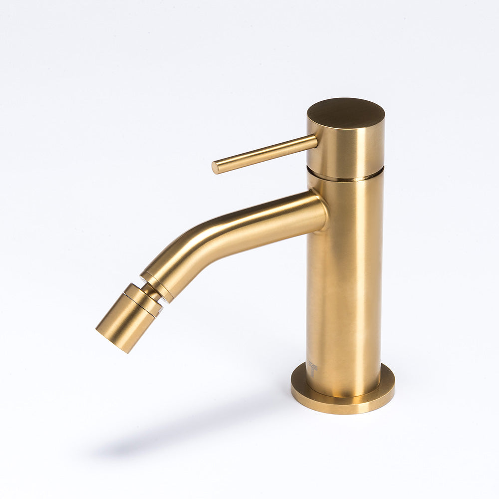 Tubico Tevere rubinetto miscelatore per bidet in acciaio inox 316L oro Made in Italy T44274G